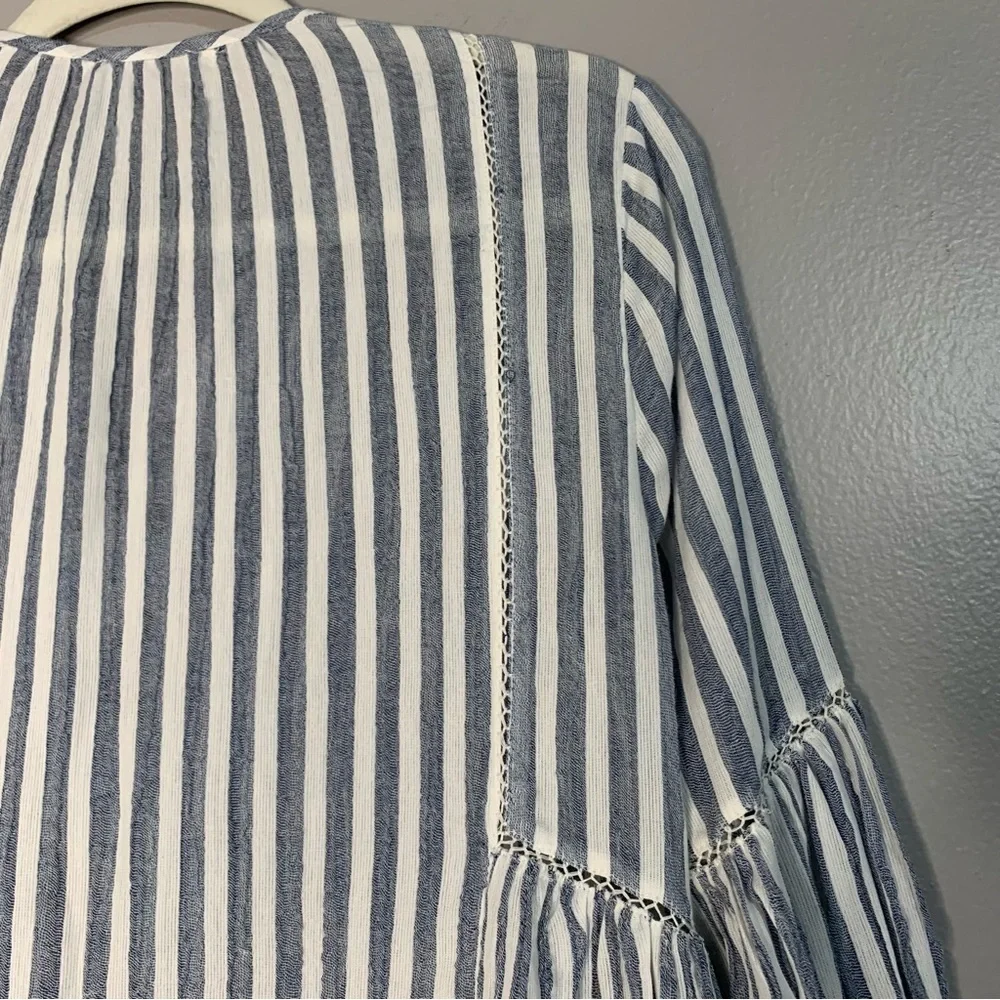 Ulla‎ Johnson Helena blue and white stripe boho dress. Size 4 - Picture 11 of 14
